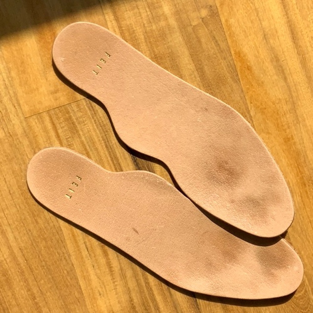 On set of FEIT buffalo leather footbed insoles size 37